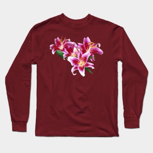 Lilies - Stargazer Lily Heart Long Sleeve T-Shirt